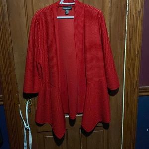 Frank Lyman Draped Open Front Waterfall Cardigan, size 18